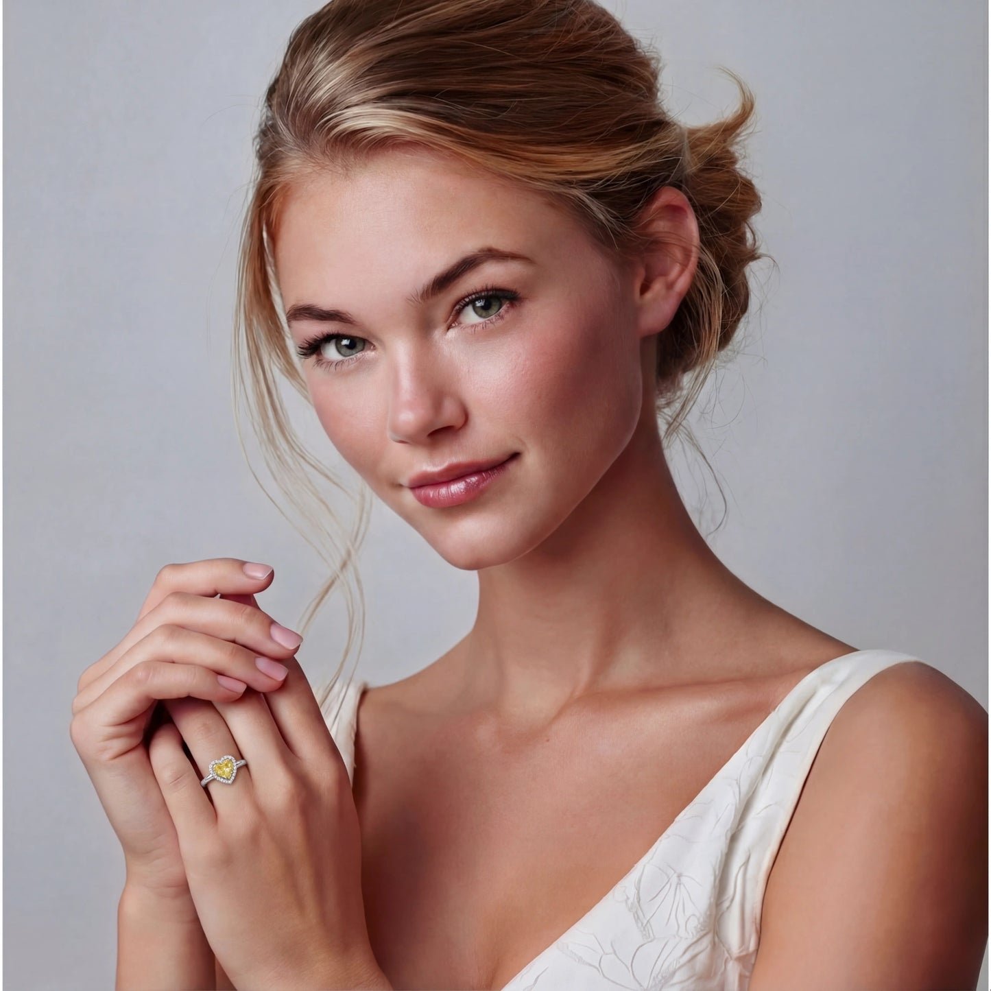 Golden Heart Halo Ring | Fayvora