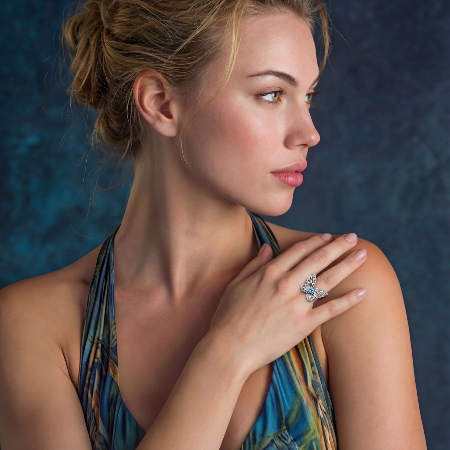 Blue Butterfly Moissanite Ring | Fayvora