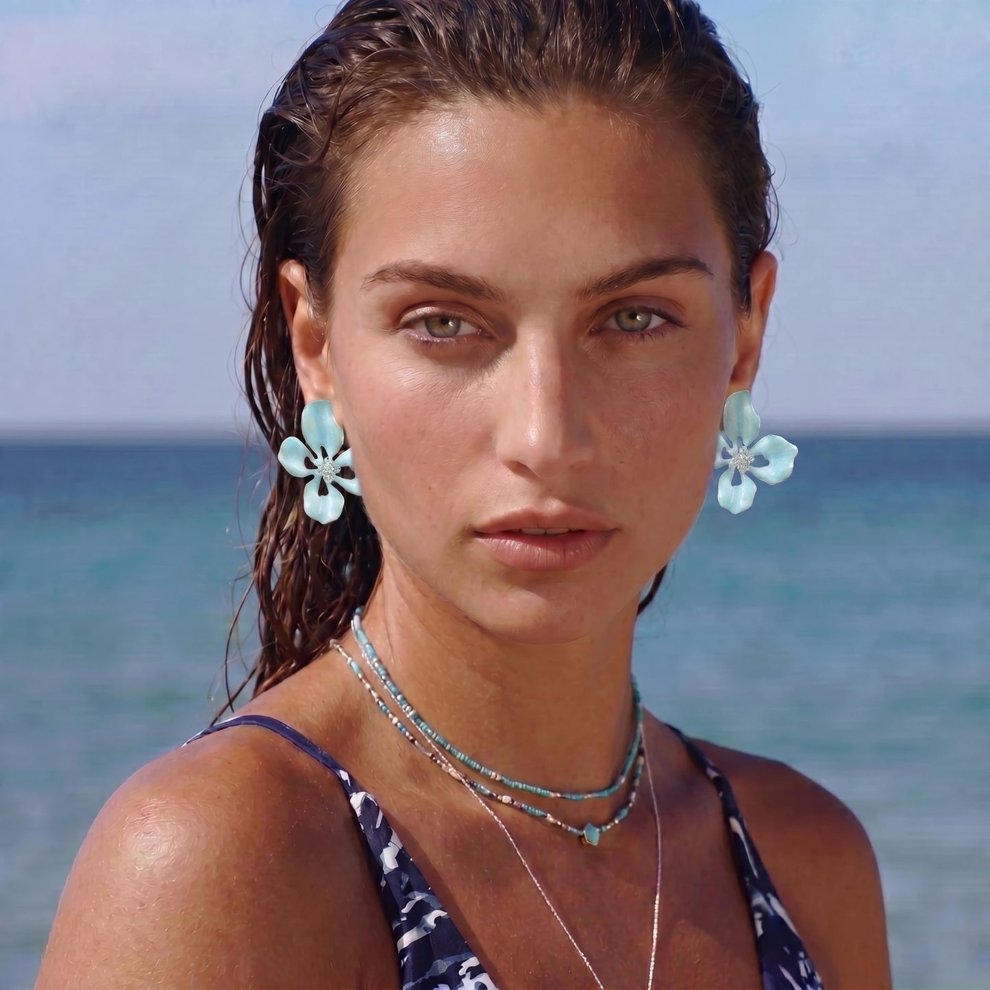 Azure Bloom Studs | Fayvora
