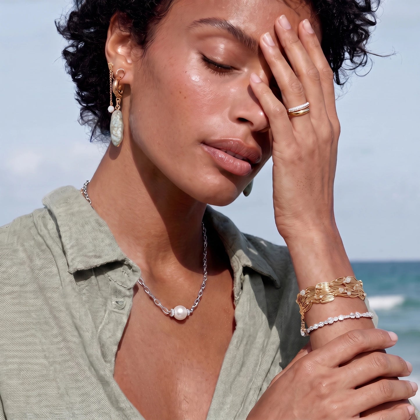 Luna Pearl Chain Necklace | Fayvora