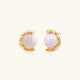 Gold vermeil studs with lustrous pink freshwater pearls in organic crescent settings