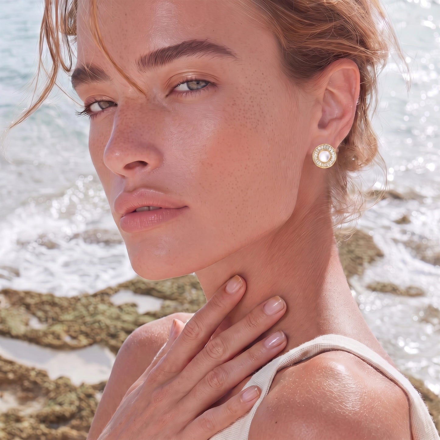 Sunburst Pearl Studs | Fayvora